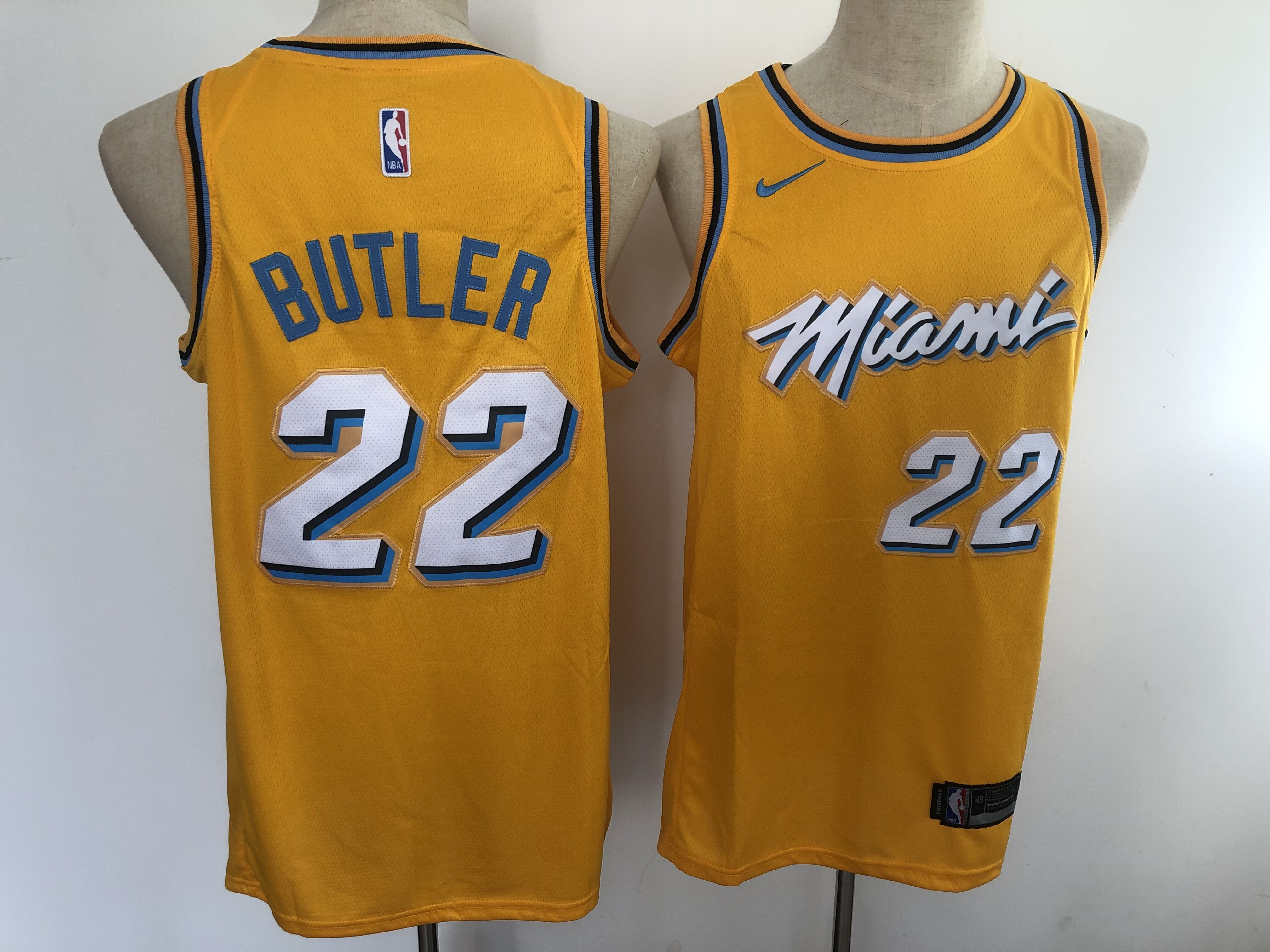 2020 Men Miami Heat 22 Butler yellow City Edition Game Nike NBA Jerseys